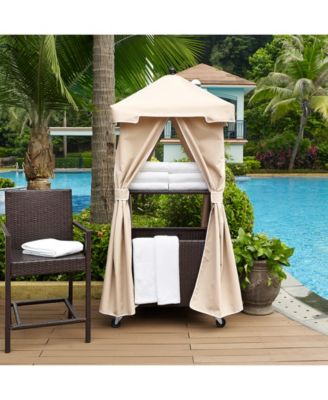 Crosley Palm Harbor Outdoor Wicker Towel Valet With Sand Cover