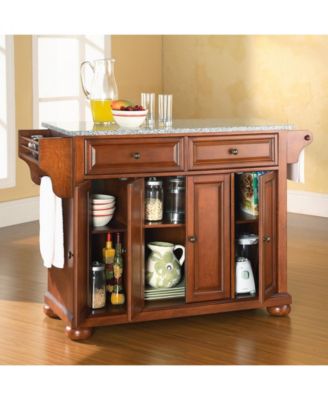 Alexandria Solid Granite Top Kitchen Island