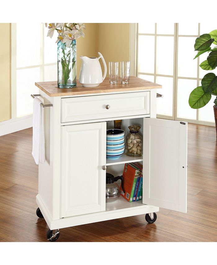 Crosley Natural Wood Top Portable Kitchen Cart Island Macy's