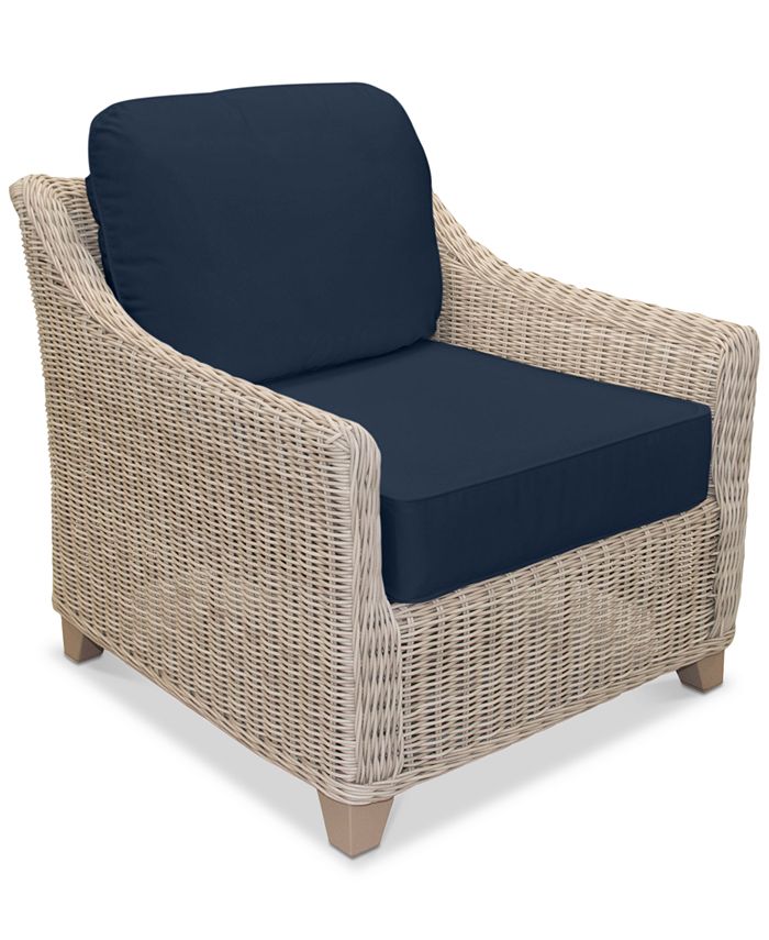 Furniture Willough Wicker Outdoor Club Chair with Custom Sunbrella