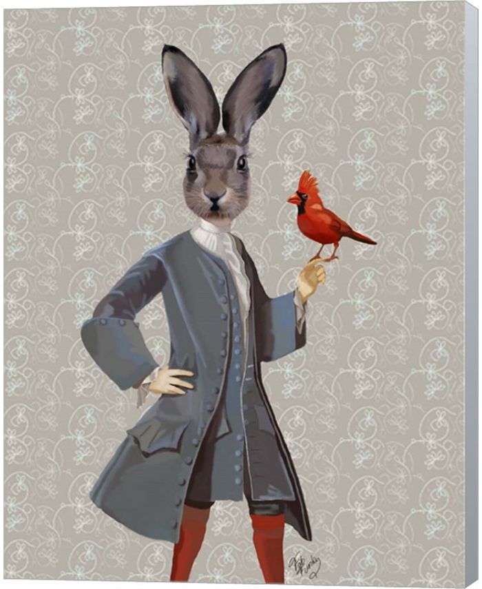 Metaverse Rabbit And Bird By Fab Funky Canvas Art - Macy's