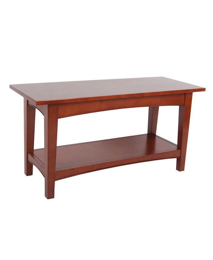Alaterre Furniture Shaker Cottage Bench with Shelf, Cherry Macy's