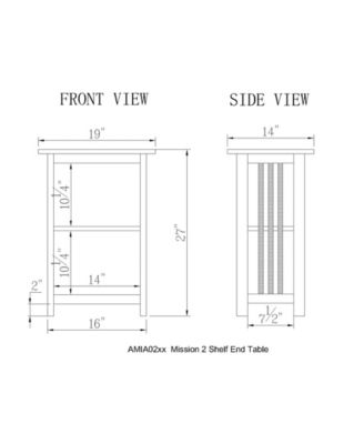 Mission 2 Shelf End Table, Espresso