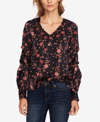 CeCe - Printed Puff-Sleeve Blouse