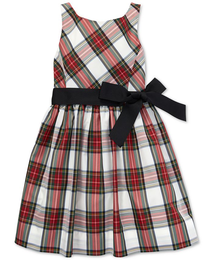 Polo Ralph Lauren Big Girls Tartan Fit & Flare Dress - Macy's