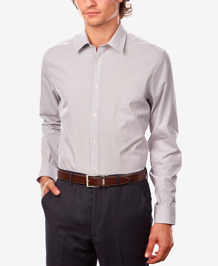 DKNY Men's Slim Fit Performance Stretch Wrinkle Resistant French Cuff Dress Shirt White Size XL
