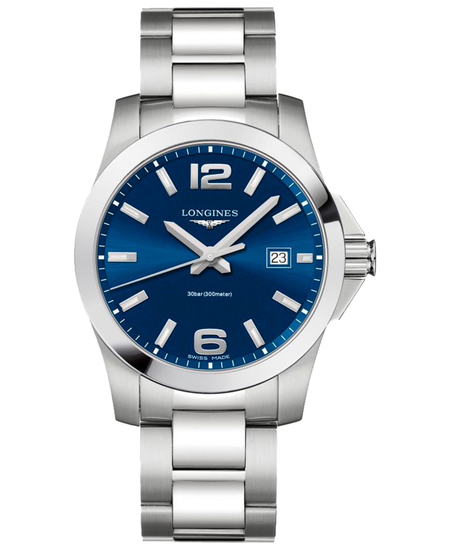 Мужские часы Longines Swiss Conquest Stainless Steel Bracelet Watch 41mm — фото 1