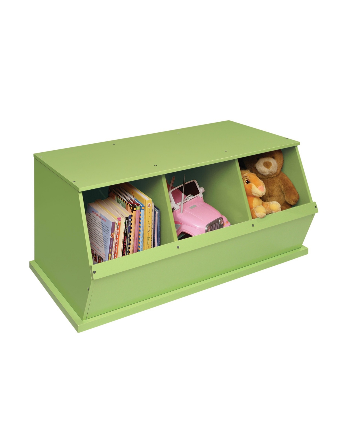Shop Badger Basket Three Bin Stackable Toy Storage Cubby In Pink