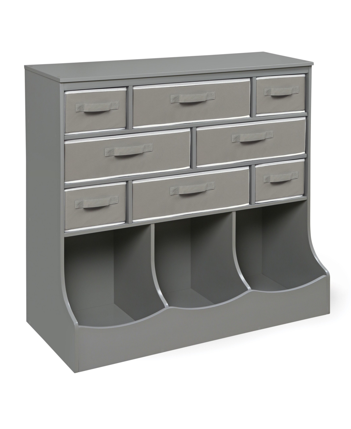 Storage Station With Eight Baskets And Three Bins - Gray
