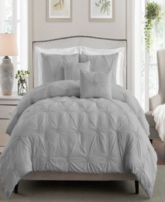 Cathay Home Inc. Floral Pintuck King Cal King Comforter Set - Macy's