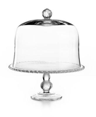 Martha Stewart Collection - Pressed Glass Stand With Glass Dome