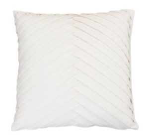Thro James Pleated Velvet Pillow, 20" X 20" In White