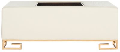 Julian Faux Ostrich Tray Ottoman/Coffee Table