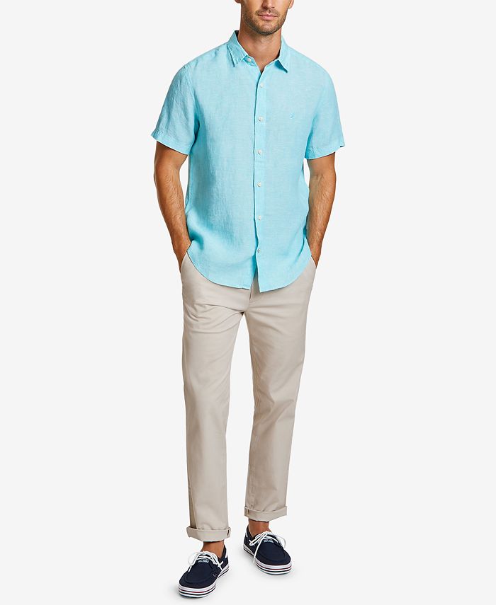 Nautica Men's Classic-Fit Solid Linen Shirt & Reviews - Casual Button ...
