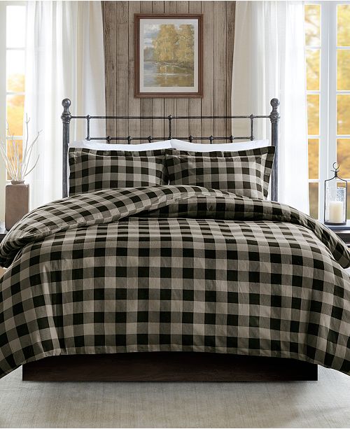 Jla Home Woolrich Flannel Full Queen 3 Pc Check Print Cotton