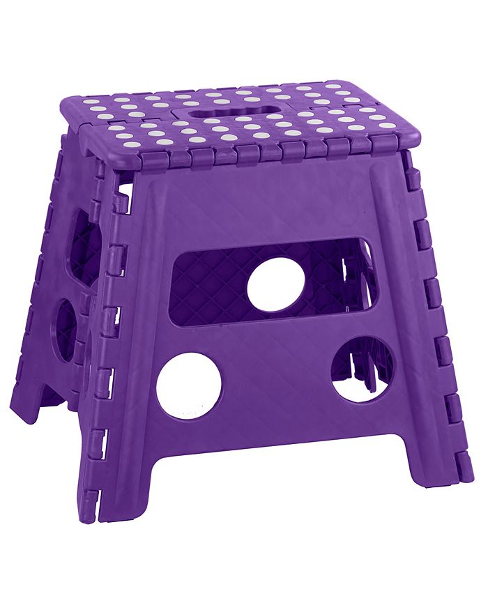 Home Basics Large Plastic Folding Stool with NonSlip Dots Macy's