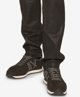A|X Armani Exchange Armani Exchange Mens Coated Slim-Fit Moto Jeans