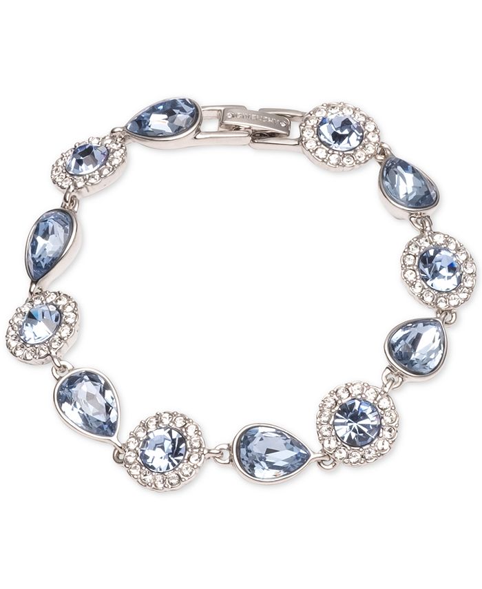 Givenchy Silver-Tone Crystal & Stone Flex Bracelet - Macy's