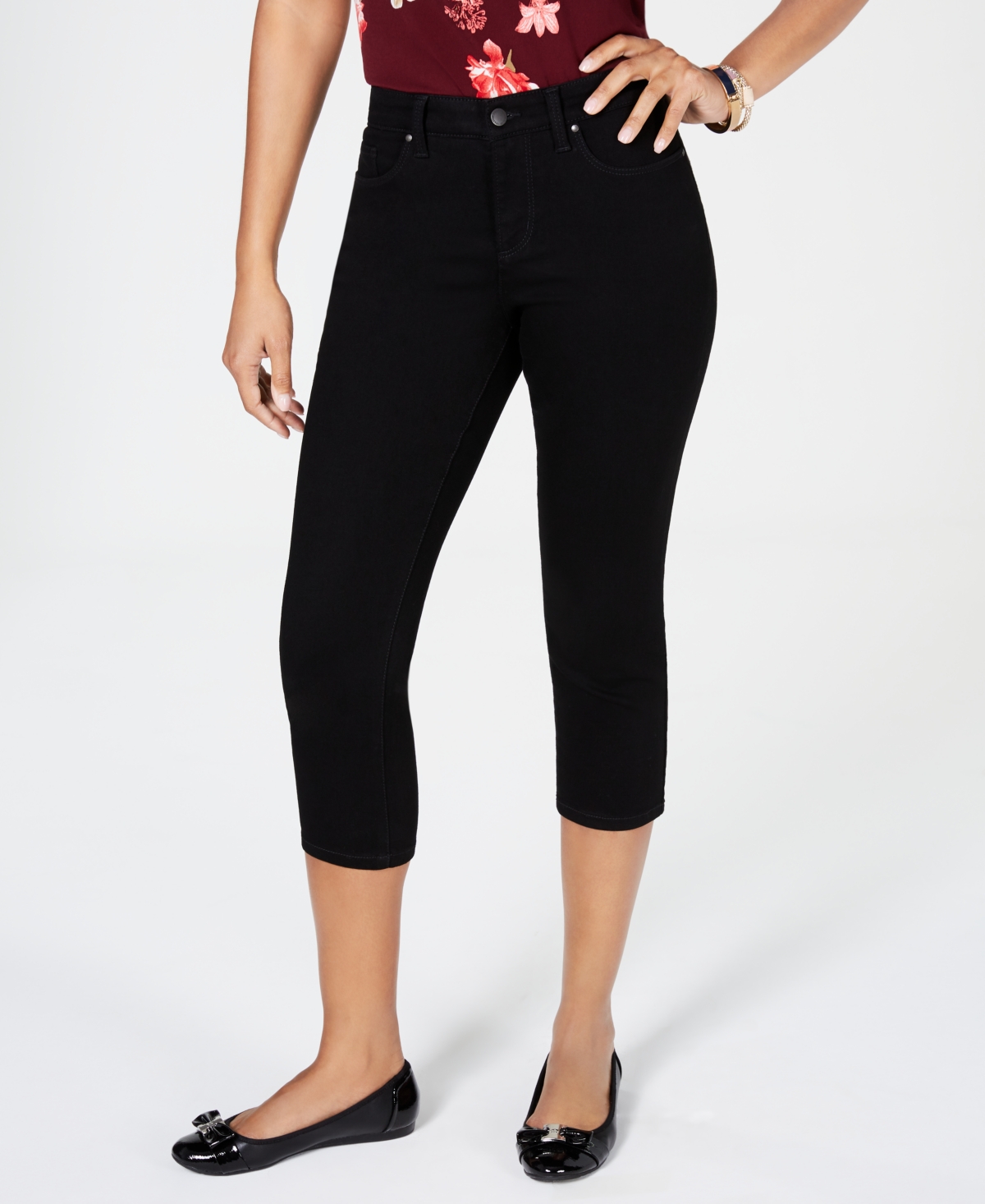 Tummy control capri jeans best sale