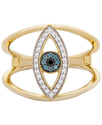 Wrapped Diamond Evil Eye Ring 1 6 ct. t.w. in 14k Gold Created