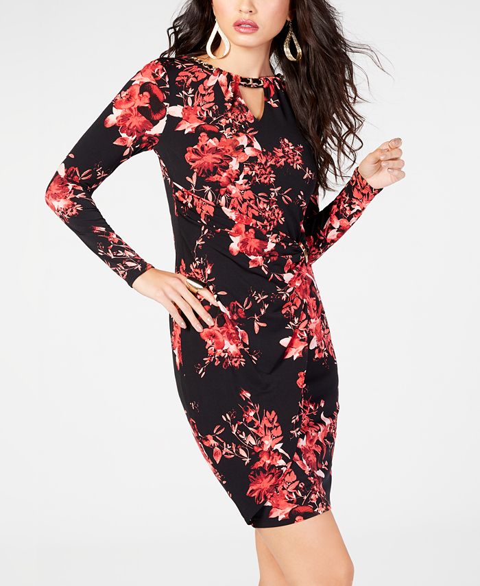 Thalia Sodi Chain-Link Printed Dress, Created for Macy's - Macy's