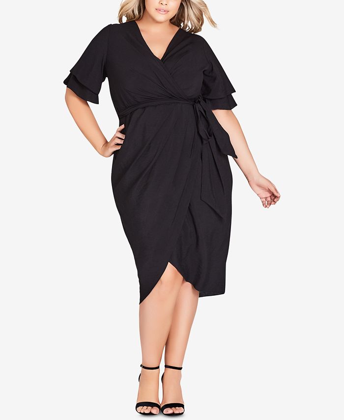 City chic deals faux wrap dress