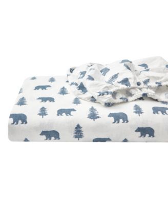 Printed Cotton Flannel 3-Pc. Sheet Set, Twin