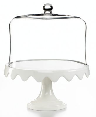 Martha Stewart Collection Serveware, Scalloped Cake Stand with Dome