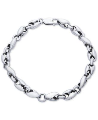 Macy's - Men's Polished Curved Link Bracelet in Sterling Silver