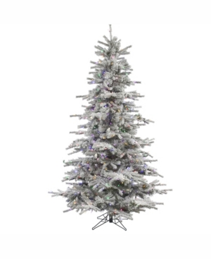 Vickerman 65 ft Flocked Sierra Fir Artificial Christmas Tree With 550 Multi-Colored Led Lights