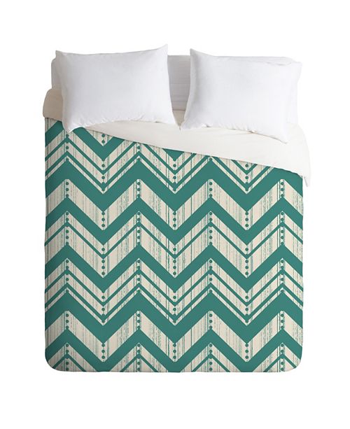 Deny Designs Heather Dutton Weathered Chevron Queen Duvet Set