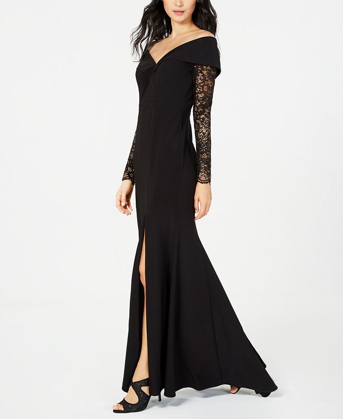 xscape off shoulder gown