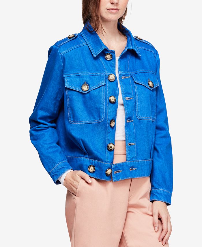 Veste Eisenhower Free People En Denim Taille L - Coupe Slouchy Marron