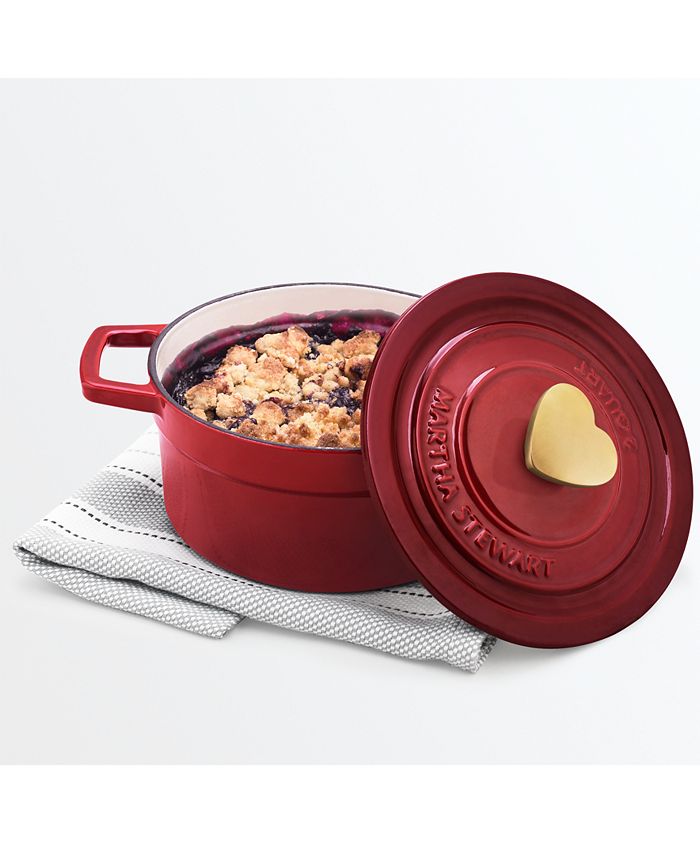 Martha Stewart Collection 2-Qt. Enameled Cast Iron Heart Knob Dutch Oven,  Created for Macy's - Macy's