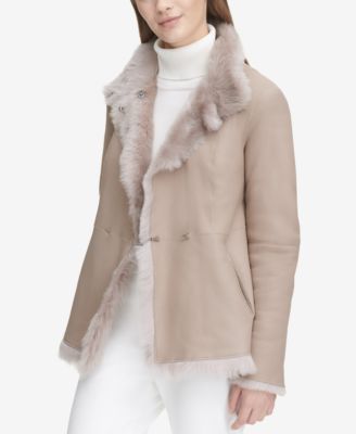 calvin klein reversible shearling coat