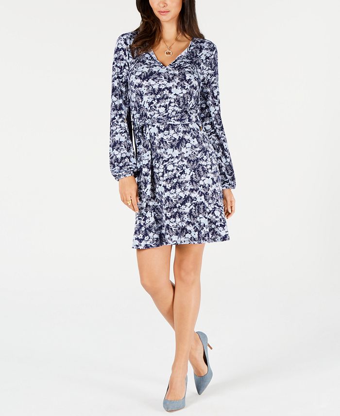 Michael Kors Printed Belted Dress Macy's