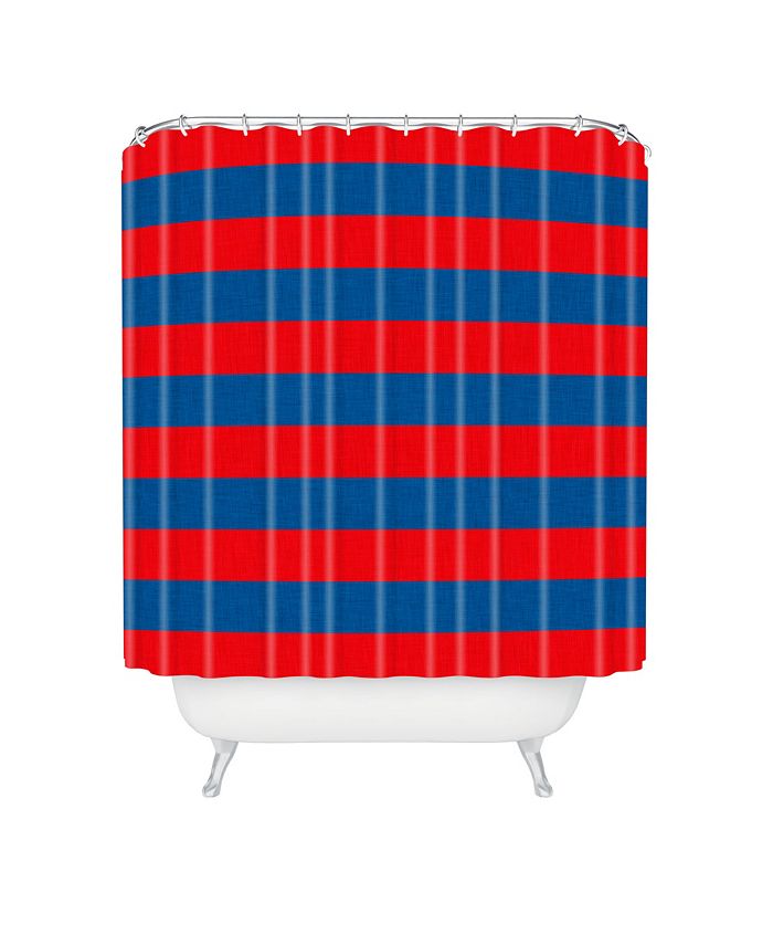 Deny Designs Holli Zollinger Rugby, Red Rugby Stripe Shower Curtain