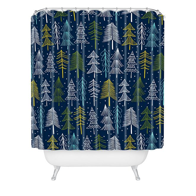 Deny Designs Heather Dutton Oh Christmas Tree Midnight Shower Curtain