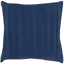 Cable Knit Polyester Filled Decorative Pillow, 18" x 18"