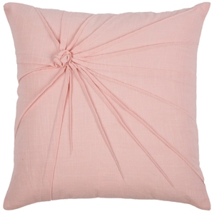 Rizzy Home Twisted Tacked Knot Polyester Filled Decorative Pillow, 18" X 18" In Pink