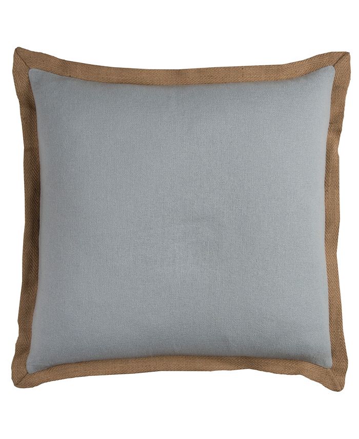 Rizzy Home Jute Trim Solid Polyester Filled Decorative Pillow 22