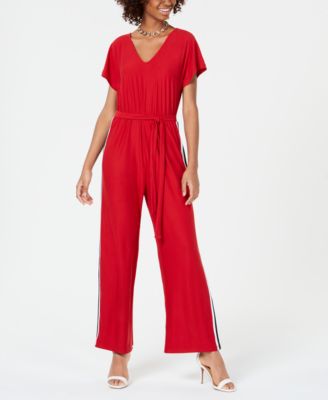 No Comment - Juniors' Dolman Striped Jumpsuit