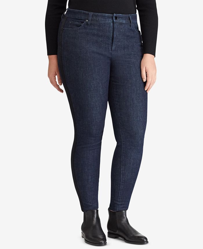 Lauren Ralph Lauren Plus Size Striped Regal Skinny Jeans - Macy's