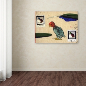 Trademark Global Nick Bantock 'katin Parrot' Canvas Art, 18" X 24" In Open Misce