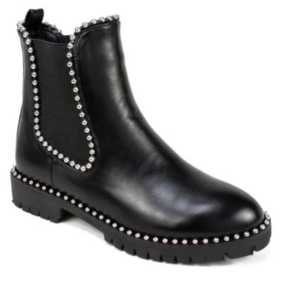 studded ankle boots in black
