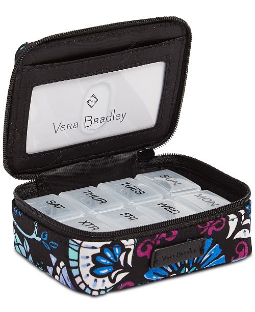 vera bradley large travel pill case