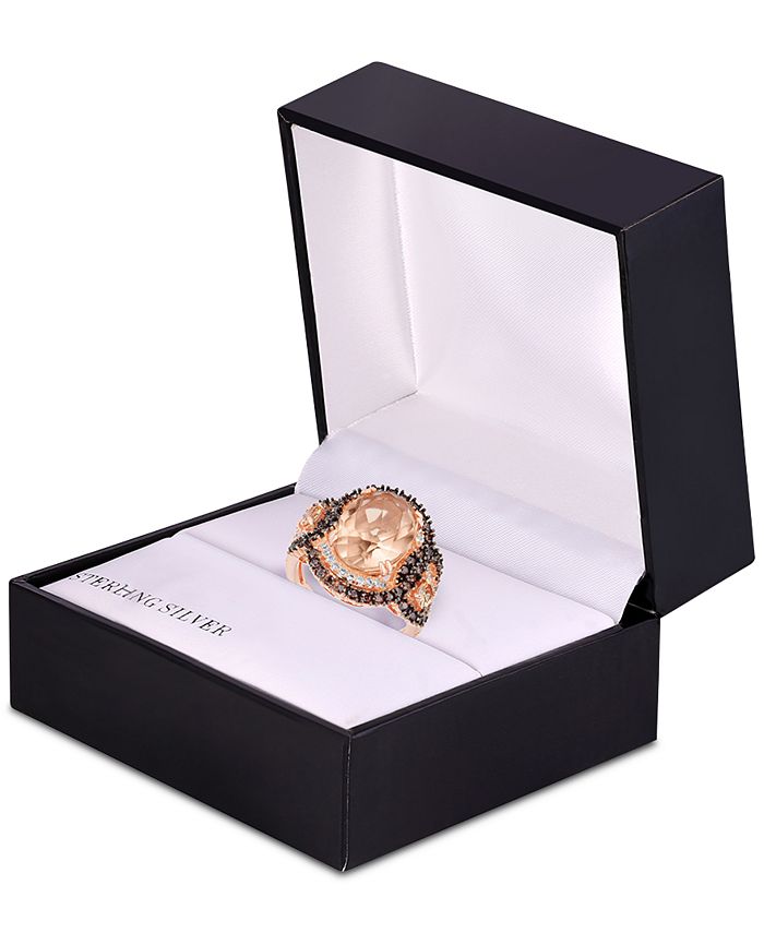 Macy's Simulated Morganite & Cubic Zirconia Ring in 14k Rose Gold ...