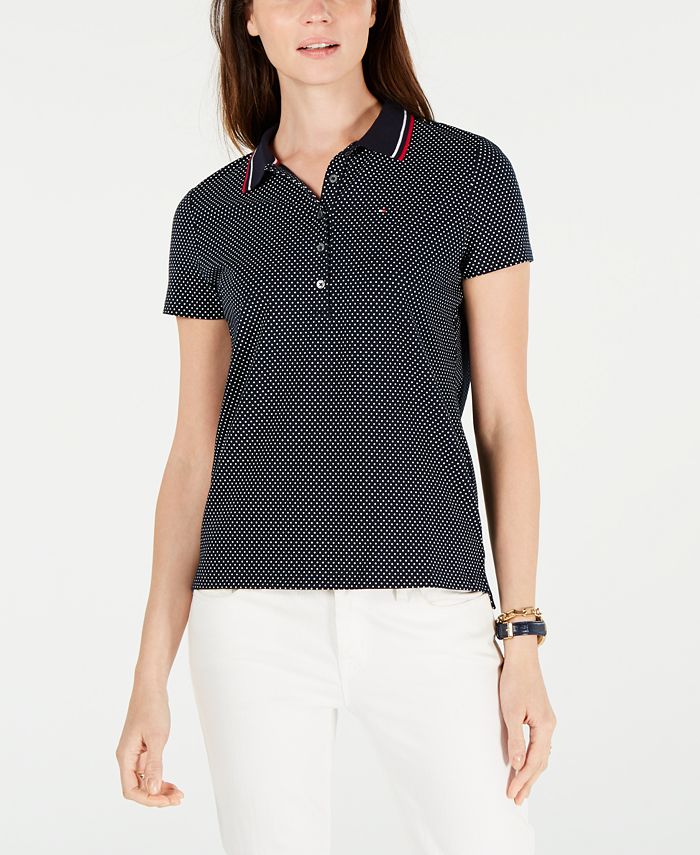 Tommy Hilfiger Dot-Print Polo Top, Created for Macy's - Macy's