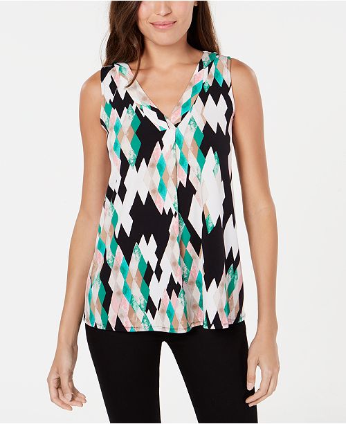 Alfani Colorblocked VNeck Top, Created for Macy's & Reviews Tops