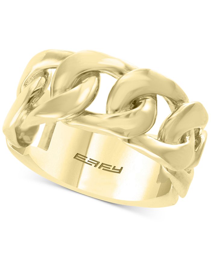 EFFY Collection EFFY® Men's Chain Link Ring in 14k GoldPlated Sterling